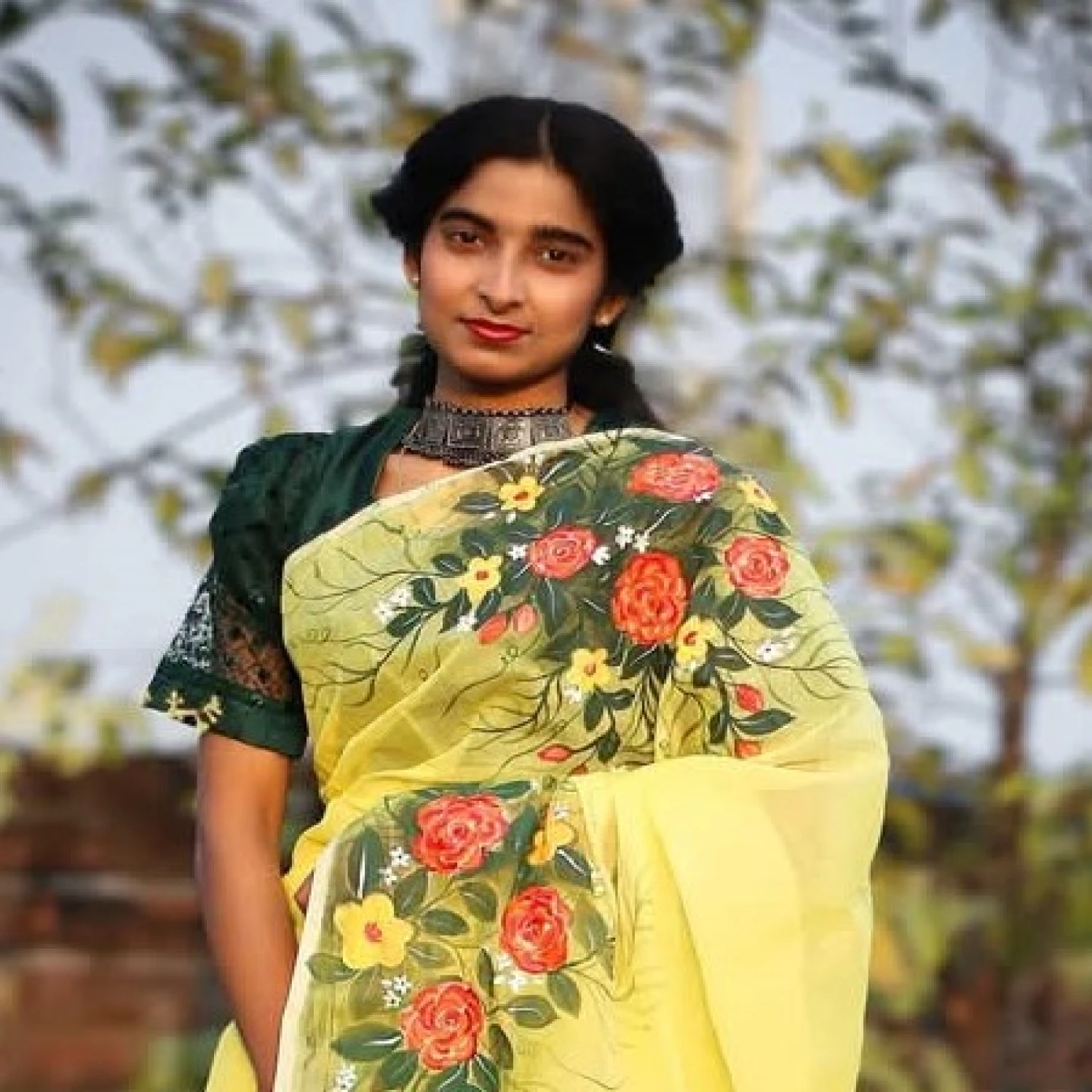 হ্যান্ড প্রিন্ট শাড়ি